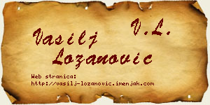 Vasilj Lozanović vizit kartica